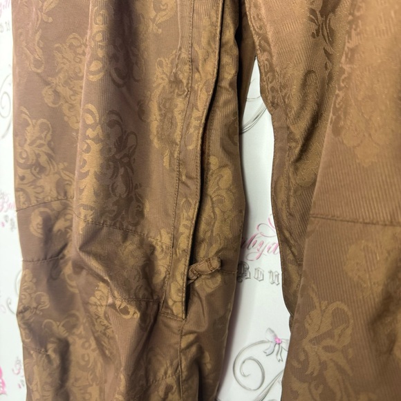 Westbeach snow pants brown paisley shimmer pattern gold hardware ski snowboard - Picture 12 of 17